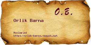 Orlik Barna névjegykártya